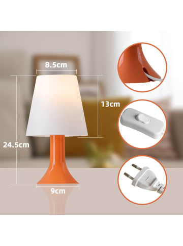 ZMH 2er-Set Tischleuchte E14 in Orange Moderne Kunststoff