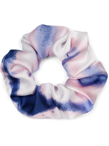 styleBREAKER Scrunchie Haargummi in Dunkelblau-Rose