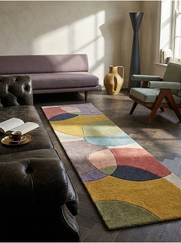 KADIMA DESIGN Wollteppich Kurzflor AIRE Abstrakt Naturfaser Wohnzimmer in Multi