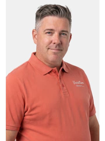 Men Plus Poloshirt in koralle