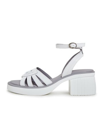 CESARE GASPARI Sandalen mit Blockabsatz aus Leder in White