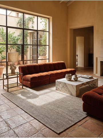 KADIMA DESIGN Läufer Uni flachgewebt pflegeleicht Wohnzimmer Flur Esszimmer Wohnraum in Taupe