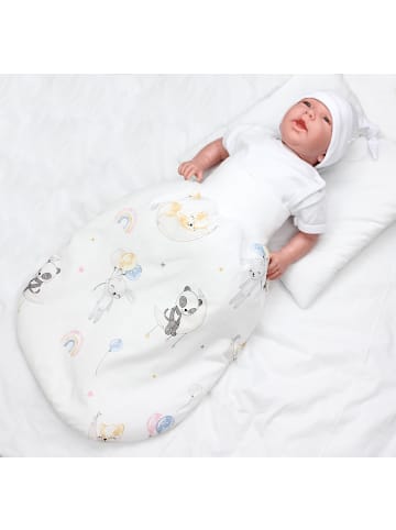 TupTam Baby Strampelsack mit Bund für Mädchen  und Jungen in weiß/beige