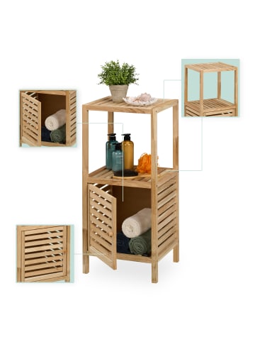 relaxdays Badezimmerregal in Natur - (B)40 x (H)86 x (T)36 cm