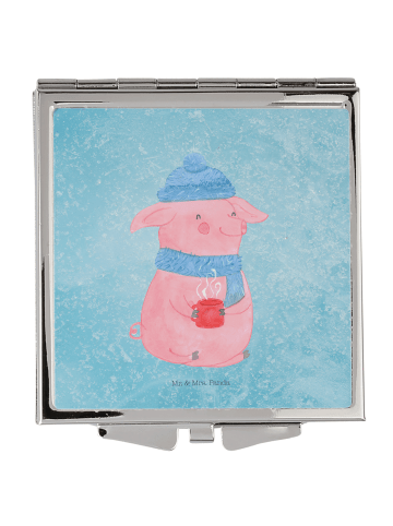 Mr. & Mrs. Panda Kosmetikspiegel Schweinchen Glühwein ohne Spruch in Eisblau