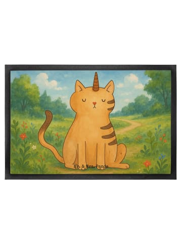 Mr. & Mrs. Panda Schmutzmatte Einhorn Katze Design ohne Spruch in Weiß
