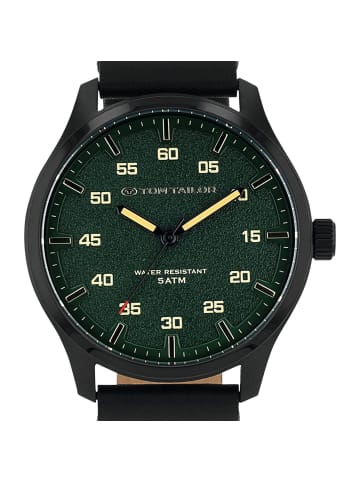 Tom Tailor Quarzuhr Edelstahl, IP schwarz in Schwarz