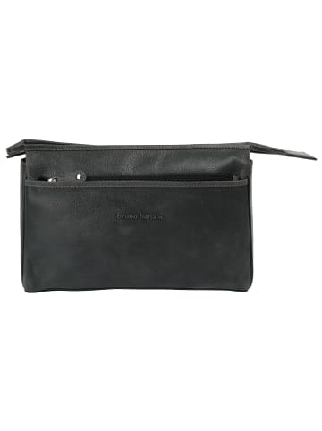 Bruno Banani Kulturtasche echt Leder in schwarz