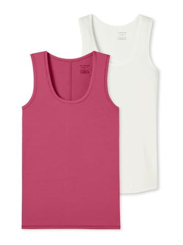 Schiesser Unterhemd Tanktop - Personal Fit in pink, weiß