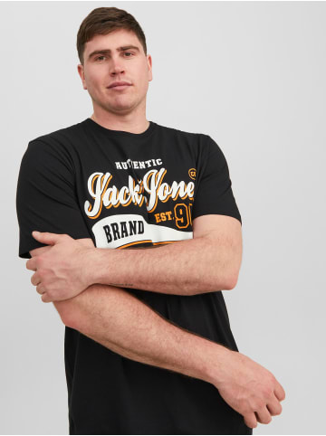 Jack & Jones 2-er Set Logo T-Shirt Kurzarm Shirt Übergröße JJELOGO in Schwarz-2