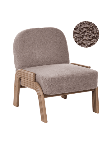 Beliani Sessel ORTEN in Beige/Braun - (W) 65 x (H) 78 x (L) 79 cm