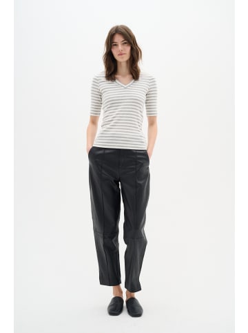 InWear DagnaIW Striped V-neck MIX SS Slim fit in Medium Grey/Whisper White
