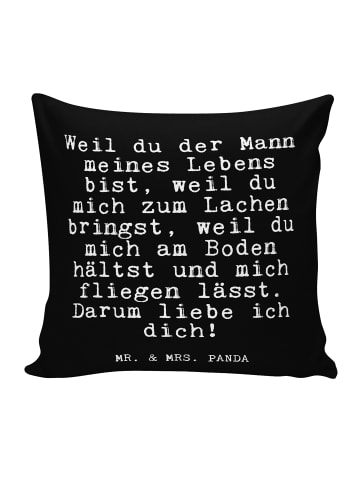 Mr. & Mrs. Panda kuschelkissen 40x40 Weil du der Mann... mit Spruch in Schwarz