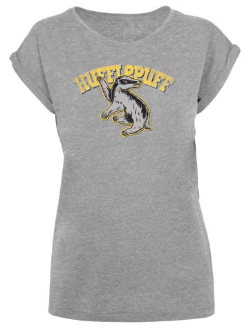 F4NT4STIC T-Shirt Harry Potter Hufflepuff Sport Emblem in grau meliert