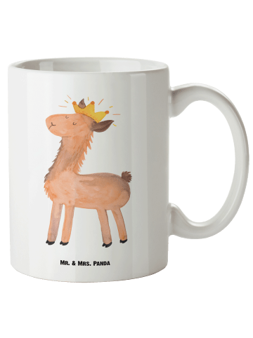 Mr. & Mrs. Panda Teetasse Lama König ohne Spruch in Weiß