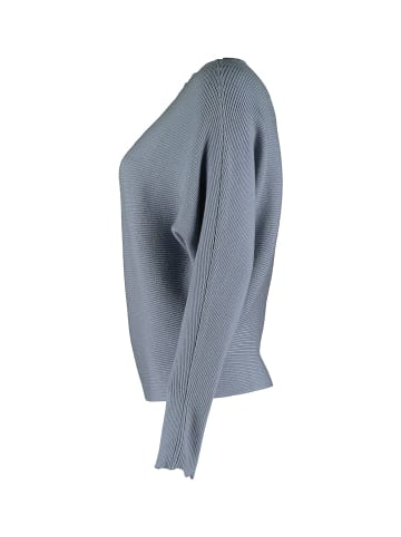 Hailys Pullover Langarm Locker Geripptes Design in Blau