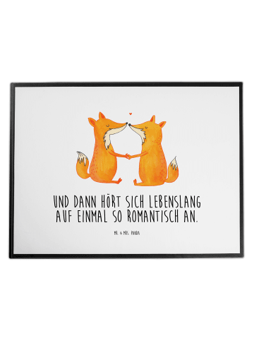 Mr. & Mrs. Panda Schreibtischunterlage Füchse Liebe mit Spruch in Weiß