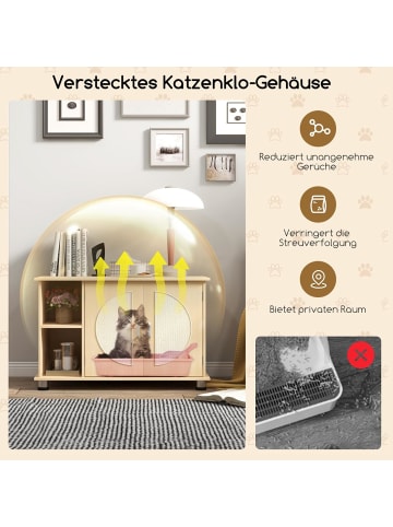 COSTWAY Katzenschrank 82x48x52cm in Beige