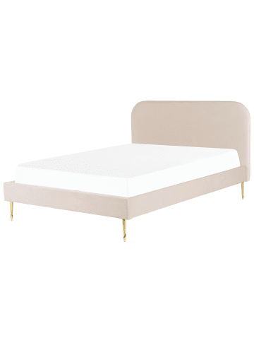 Beliani 2-tlg Doppelbett FLAYAT in Beige/Gold