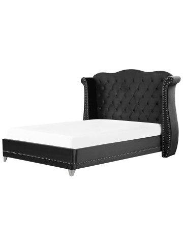 Beliani Doppelbett AYETTE in Schwarz - (W) 225 x (H) 154 x (L) 215 cm