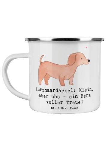 Mr. & Mrs. Panda Trinkbecher Kurzhaardackel Herz mit Spruch in Weiß