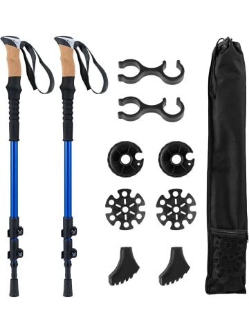 COSTWAY Wanderstöcke Teleskop Aluminium in Blau