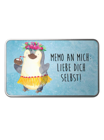 Mr. & Mrs. Panda Metalldose Pinguin Kokosnuss mit Spruch in Eisblau