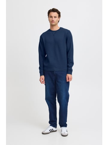 BLEND Strickpullover Regular Fit Langarm Bequem in Blau