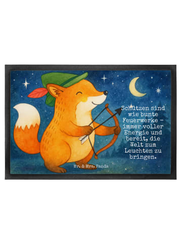 Mr. & Mrs. Panda fußmatte Schütze Astrologie Design mit Spruch in Weiß