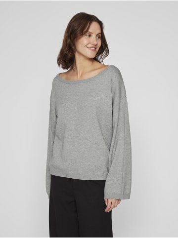 Vila Strickpullover in Light Grey Melange