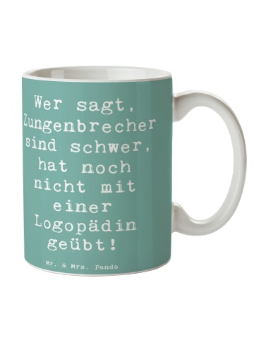 Mr. & Mrs. Panda Becher Spruch Training mit Logopädin mit Spruch in Meeresbrise