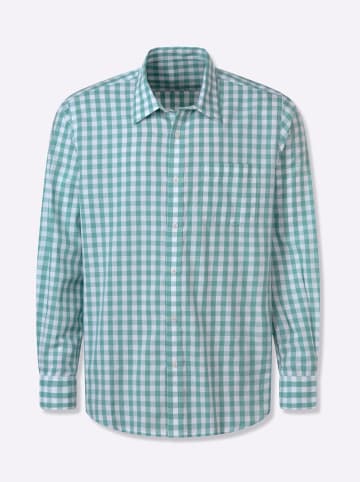 WITT WEIDEN Langarm-Hemd in salbei-weiß-kariert