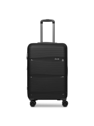 D&N Travel Line 4300-Plus 4 Rollen Trolley M 65 cm mit Dehnfalte in black