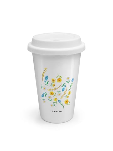 Mr. & Mrs. Panda To Go Becher Frühlingserwachen Design ohne Spruch in Weiß