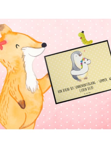 Mr. & Mrs. Panda schreibauflage Sommer Meer Strand mit Spruch in Gelb Pastell