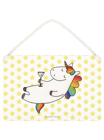Mr. & Mrs. Panda Schild Einhorn Blümchentail ohne Spruch in Weiß
