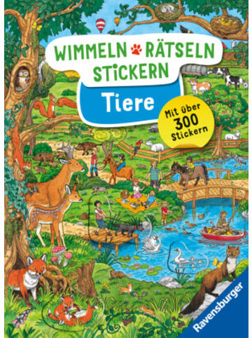 Ravensburger Verlag GmbH Buch - Wimmeln, Rätseln, Stickern: Tiere