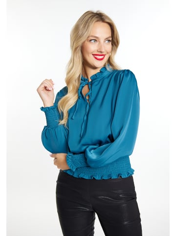 faina Bluse in Smaragd Blau