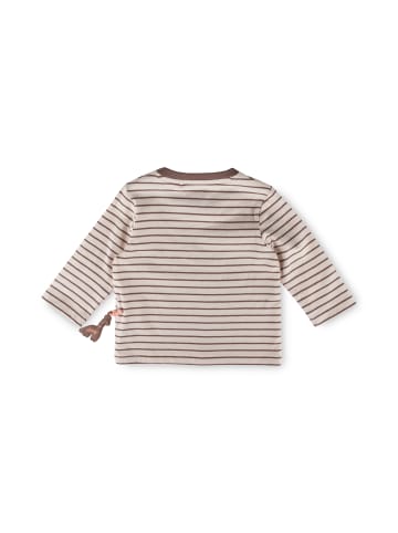 Sigikid Langarmshirt Savanne in Creme-Braun geringelt