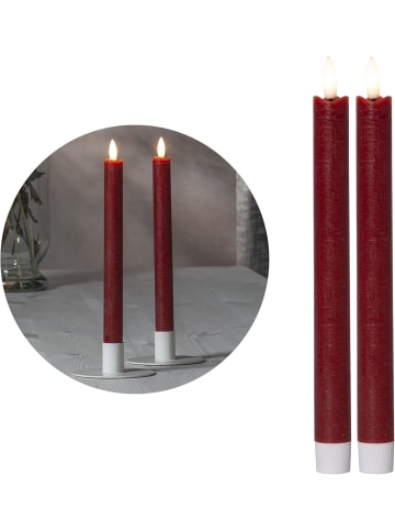Novaliv Novaliv Stabkerzen LED mit Timer Rot 2er Indoor mit 6 Stunden Timer - in Rot