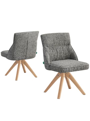 DUBI Möbel 2er-Set: Drehstuhl TALINA in Dunkelgrau - (B)49 x (H)84 x  (T)62 cm