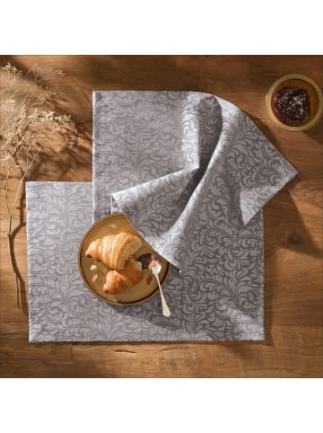 Erwin Müller Jacquard, Baumwollmischung, Gewebt Tischset 2er-Pack Hamm in silber
