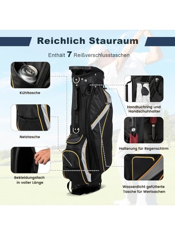 COSTWAY Golf Bag 8er Unterteilung in Schwarz