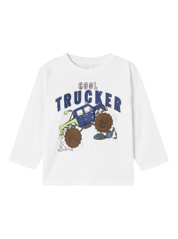 name it Langarmshirt Rundhals Monstertruck Longsleeve 3D Patch-Print in Weiß-2