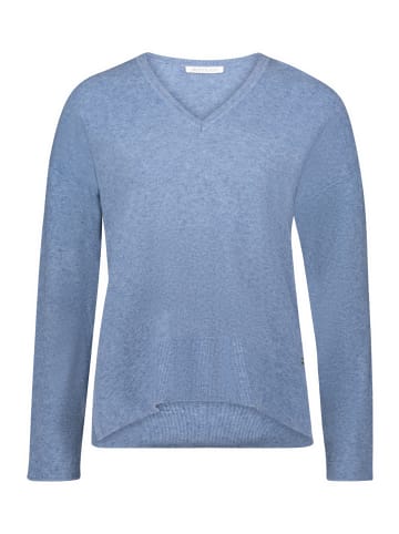 BETTY & CO Strickpullover mit V-Ausschnitt in Moonlight Blue Melange
