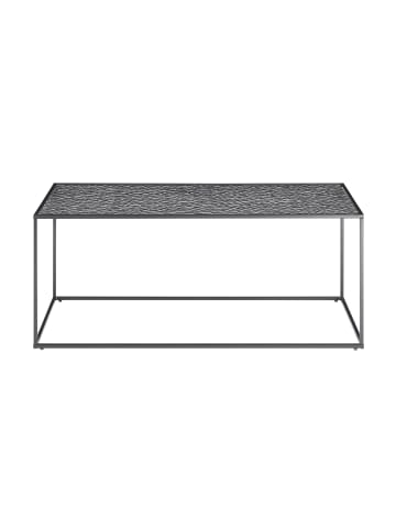 SalesFever Couchtisch 110×55 cm Glasplatte mit Strukturoptik und Metallgestell in Schwarz