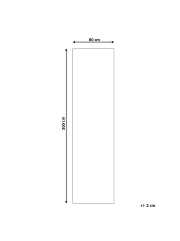Beliani Kurzflor CATAK in Weiß/Grau - (W) 80 x (L) 300 cm