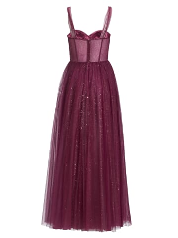 HEY KYLA Abendkleid in aubergine silber - 0003