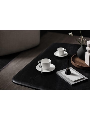 Villeroy & Boch Kaffeetasse mit Untertasse Manufacture Rock 150 ml / ø 15,4 cm weiß in weiß