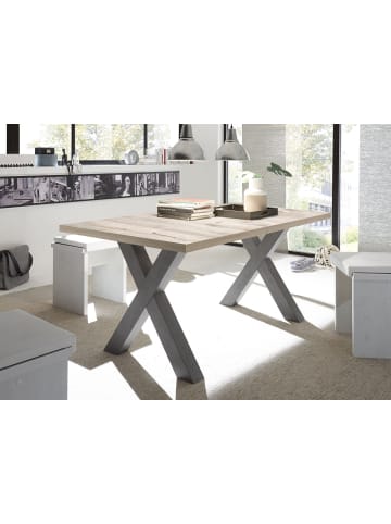 58 aufm Kessel ESSTISCH ausziehbar Eike 3 160 x 90 x 75 Esszimmertisch Graphit/Sandeiche